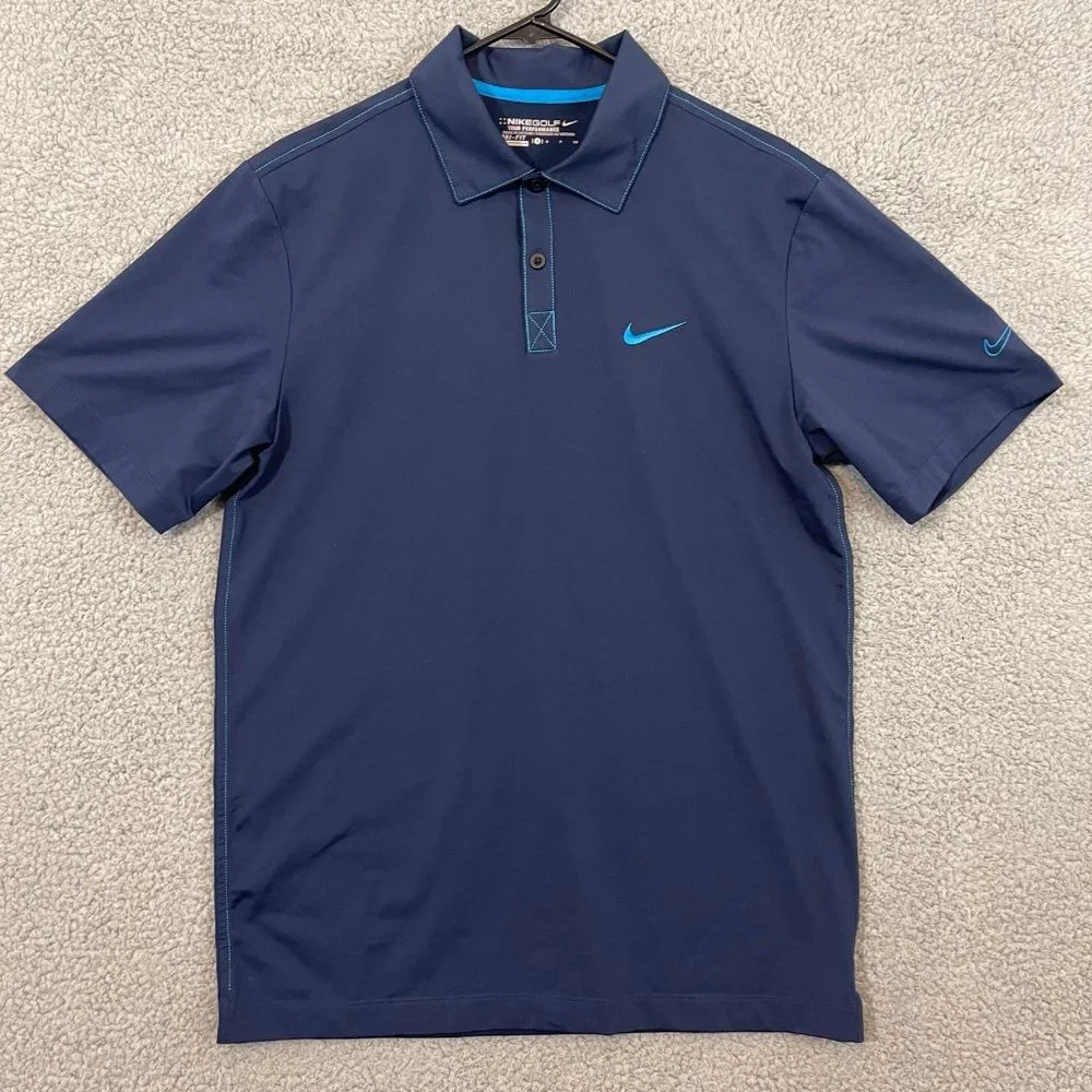 Nike Golf Polo Tour Performance Dri-FIT Men’s Small Blue Shirt